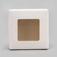 Коробка пищевая, с окном, белый, 11,5 х 11,5 х 4 см