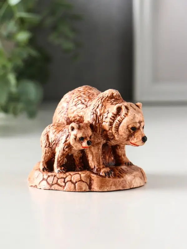 Фигура "Медведь с медвежонком" 6,5х7х9,5 см