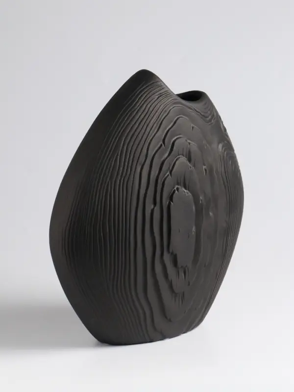 Ваза &laquo;Бего&raquo;, 24&times;21 см, керамика, чёрная