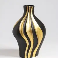 Ваза настольная керамика "Оделис" 19,5х15 см, чёрный