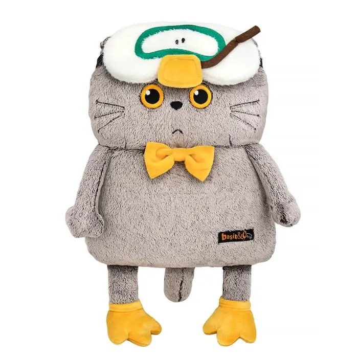 Мягкая игрушка "Кот Басик в маске для сна "Гусик", 32 см Kp34-293