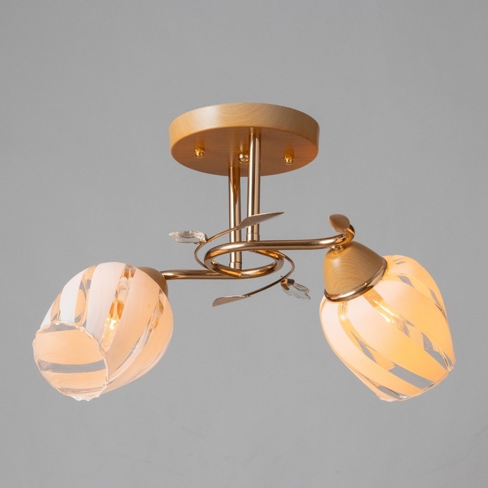 Люстра  "Лепестки" 2x40Вт E27 золото 44х33х28 см