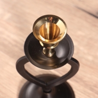 Подсвечник на 1 свечу "Купидон" латунь, черный с золотом 7х7,5х16,5 см