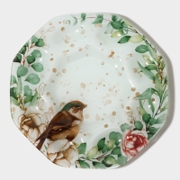 Подставка стеклянная для яиц Доляна &laquo;Птичка&raquo;, 8 ячеек, 22&times;22 см