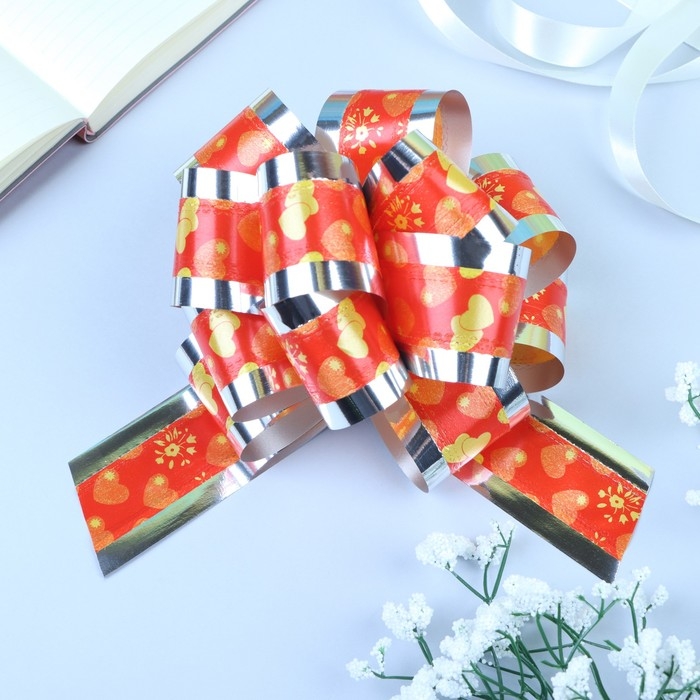 Бант-шар №5, &laquo;Воздушные сердца&raquo;, красный