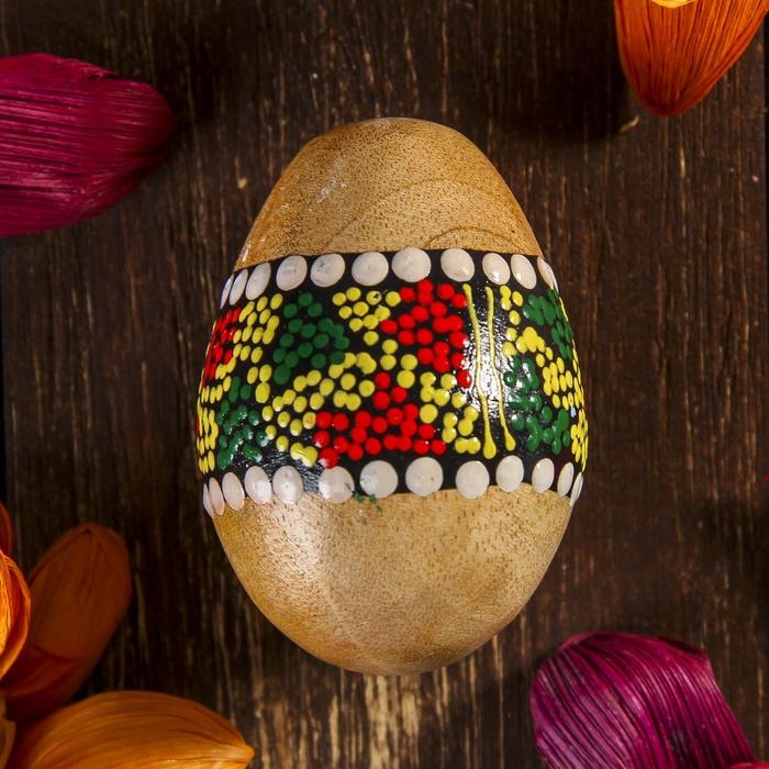 Сувенирный музыкальный инструмент Маракас "Яйцо с узором" МИКС 6,5х5х5 см