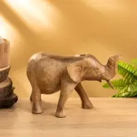 Сувенир "Слон" дерево Суар, 24х11х16 см, цв. бежевый