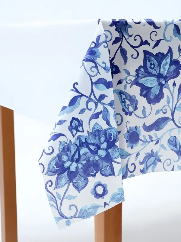 Скатерть одноразовая &laquo;Синие Узоры&raquo;, 130 х 180см