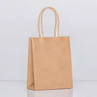 Пакет крафт без печати, круглая ручка, 15&times;11&times;6 см, 120 г