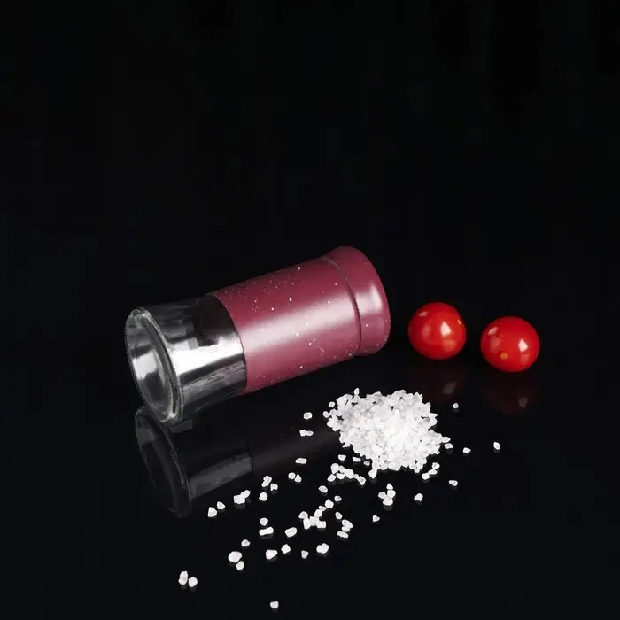 Солонка стеклянная &laquo;Стиль&raquo;, 150 мл, 5,5&times;8 см, цвет красный мрамор