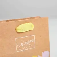 Пакет подарочный вертикальный крафтовый, упаковка, &laquo;Цветочная вереница&raquo;, S 12 х 15 х 5.5 см