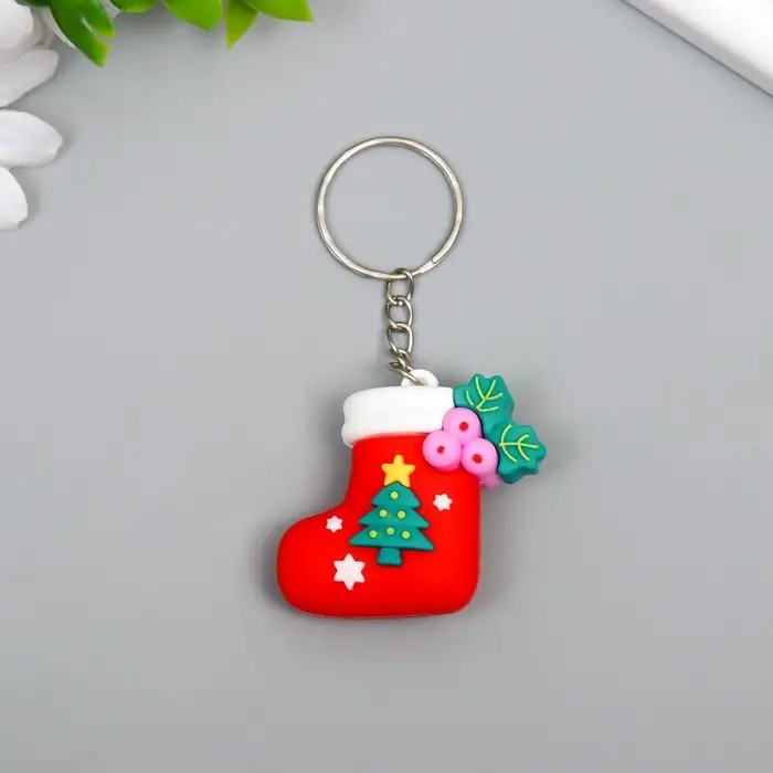 Брелок резина "Новогоднее настроение" МИКС 2х3,3х3,7 см