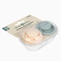 Набор классических пустышек, 2 шт., латекс, айвори/зелёный, в контейнере, от 6 мес., M&B