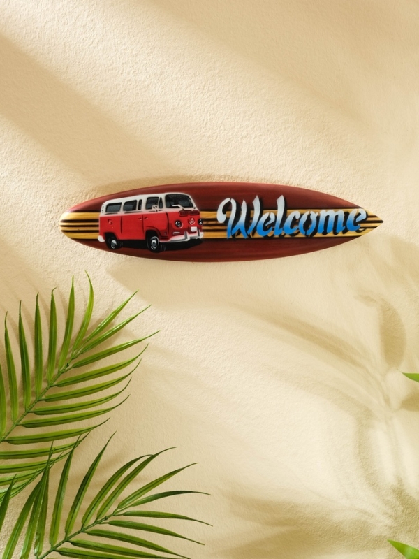 Панно "Доска для сёрфа "Welcome" дерево 30х7 см