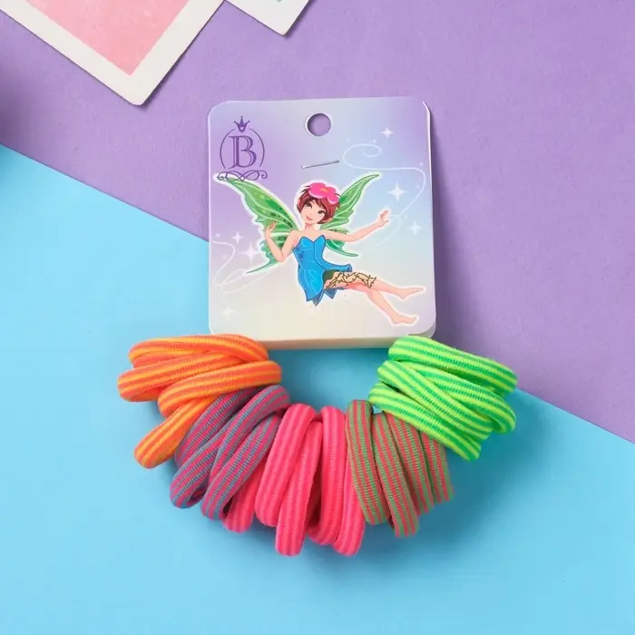 Резинка для волос "Фея Лави" (набор 20 шт) 2,5 см, полоски