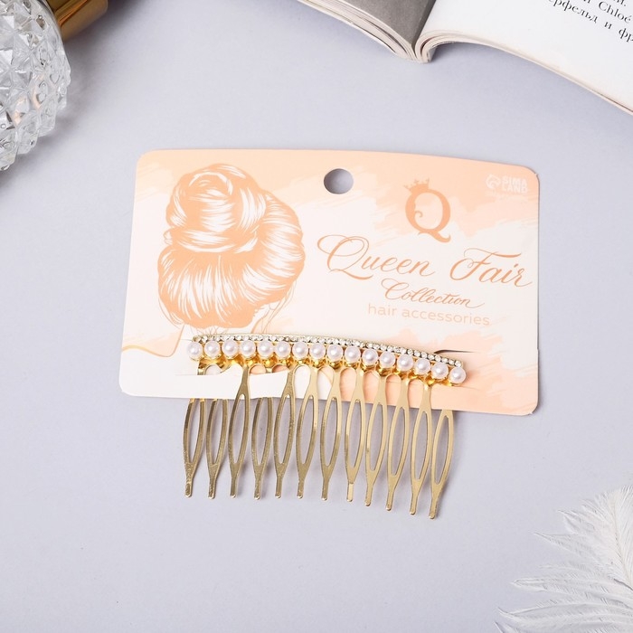 Гребень для волос &laquo;Либерти&raquo;, роскошь, 6&times;4 см, золото