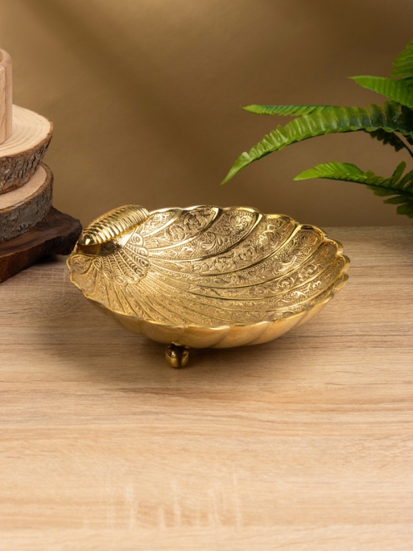 Блюдо сервировочное &laquo;Морская раковина&raquo;, латунь, 18&times;18&times;7 см