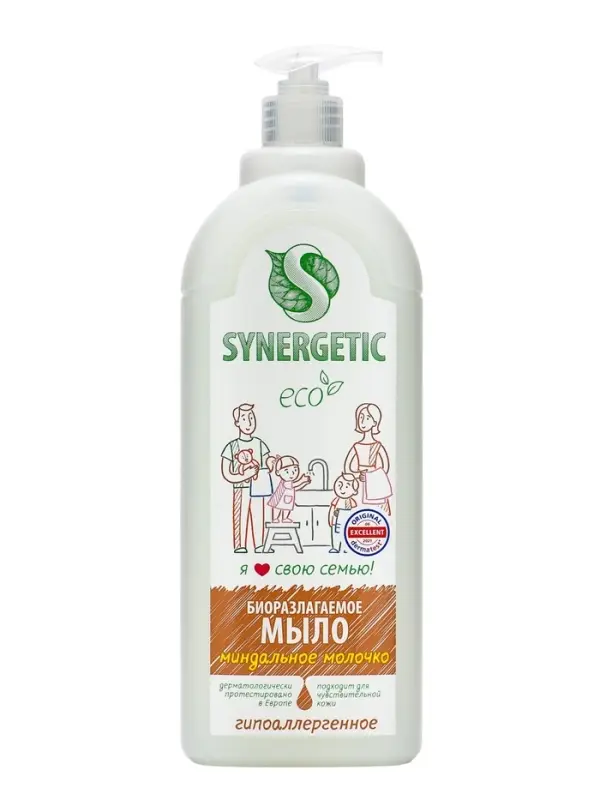 Жидкое мыло Synergetic &laquo;Миндальное молочко&raquo;, 1 л