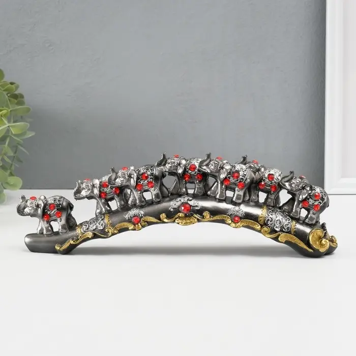 Сувенир "7 слонов на дуге со стразами" 29,5&times;7&times;5 см