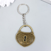 Брелок для ключей на кольце &laquo;Сердце-замочек&raquo;, металл, 4.2&times;3.5 см, МИКС