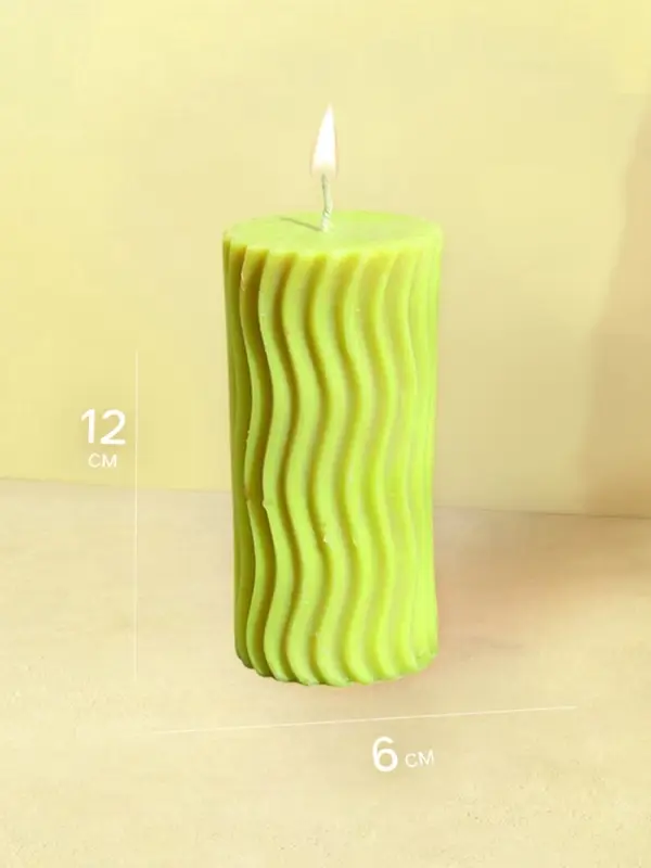 Свеча "Волны" 6х6х12 см, соевый воск МИКС