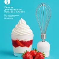 Кухонный погружной блендер измельчитель 3 в 1 со стаканом