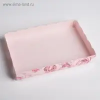 Коробка для печенья, кондитерская упаковка с пластиковой крышкой, My best wishes, 22 х 15 х 3 см