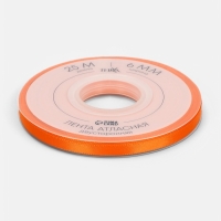 Лента атласная двухсторонняя №751 6мм*25&plusmn;1м ярко-оранжевый TR