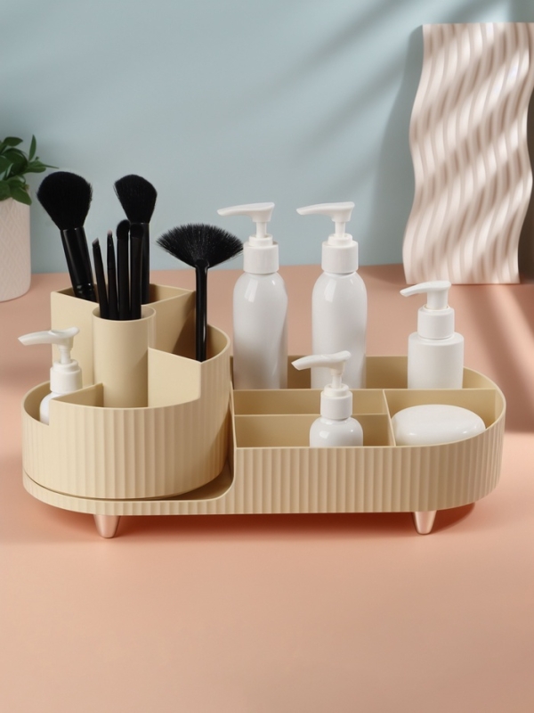 Органайзер 9секц ELIS вращающ 34,5*14,7*14,3см беж/серебр к/кор накл QF