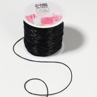 Нить для плетения 100&plusmn;1м d1мм эластичная силикон чёрный АУ