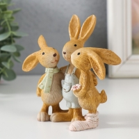 Сувенир полистоун "Зайчата - три друга" 11,5х5х11 см