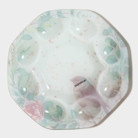 Подставка стеклянная для яиц Доляна &laquo;Птичка&raquo;, 8 ячеек, 22&times;22 см