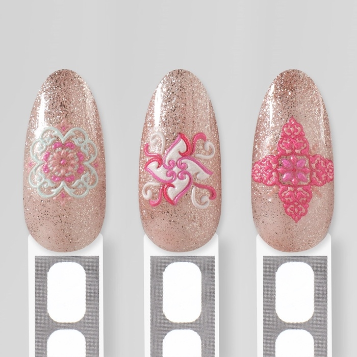 Наклейки для ногтей &laquo;Розовая мозаика&raquo;, объёмные, цвет розовый