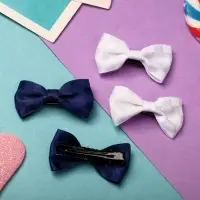 Зажим для волос "Бантик" шахматка, 4,8 см