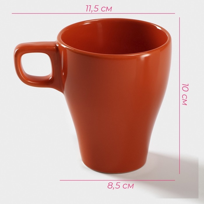 Кружка керамическая Доляна Coffee break, 280 мл, цвет оранжевый