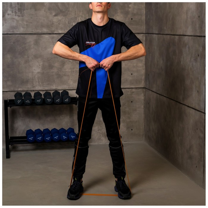 Эспандер ленточный многофункциональный ONLYTOP, 208х2,9х0,5 см, 11-36 кг, цвет оранжевый