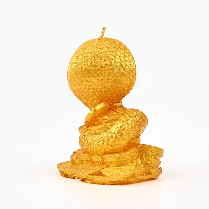 Свеча новогодняя &laquo;Змея на монетках&raquo;, на Новый год, золотая, 78 х 61 х 52