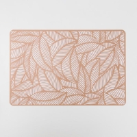 Салфетка сервировочная на стол &laquo;Листья&raquo;, 43&times;28 см, цвет металлик коричневый