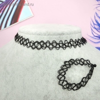 Набор 2 предмета: чокер, браслет &laquo;Классика&raquo;, цвет чёрный, 30 см