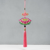 Подвеска текстиль "Лотос" розовая 2х10х29 см