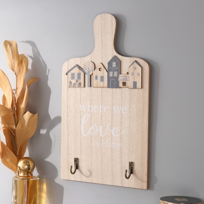 Крючки декоративные дерево "Домики" 3х16х27 см