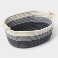 Корзина для хранения плетёная ручной работы LaDо́m &laquo;Вега&raquo;, хлопок, 32&times;21&times;12 см, цвет серый