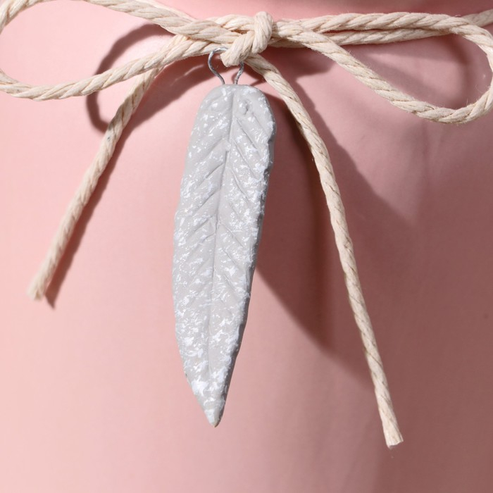 Ваза керамика настольная "Домашняя" бантик с листочком, 9х10х20 см, микс