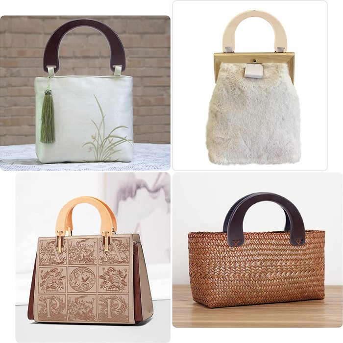 Ручки для сумки деревянные, 11 &times; 16,5 см, 2 шт, цвет бежевый