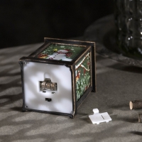 Светодиодная фигура &laquo;Фонарь со снеговиком&raquo; 6 &times; 13 &times; 6 см, пластик, батарейки AG13х3 (в комплекте), свечение тёплое белое