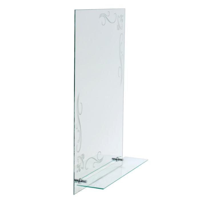 Зеркало, настенное, с пескоструйной графикой, с полочкой, 52&times;70 см