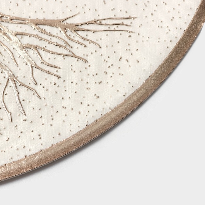 Салфетки сервировочные на стол Доляна &laquo;Древо&raquo;, 2 шт, d=38 см, цвет бежевый