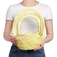 Набор корзин &laquo;Солнышко&raquo;, 3 шт, 25&times;10/32 см, 20&times;9/28 см, 17&times;8/23 см, ротанг, сизаль