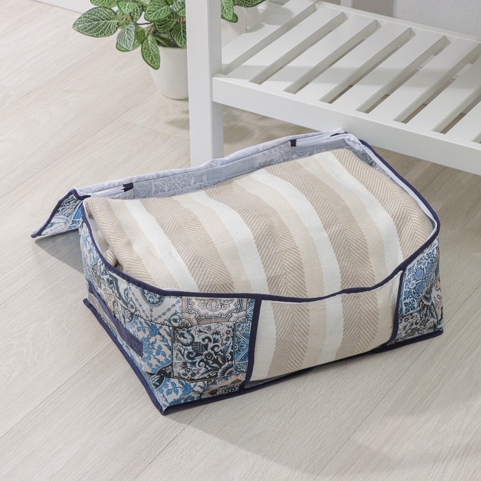 Кофр для хранения вещей Доляна &laquo;Мозаика&raquo;, 45&times;30&times;20 см, цвет синий