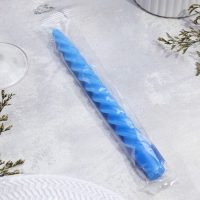 Свеча витая, 2,3х 24,5 см, 5 ч, 50 г, синяя
